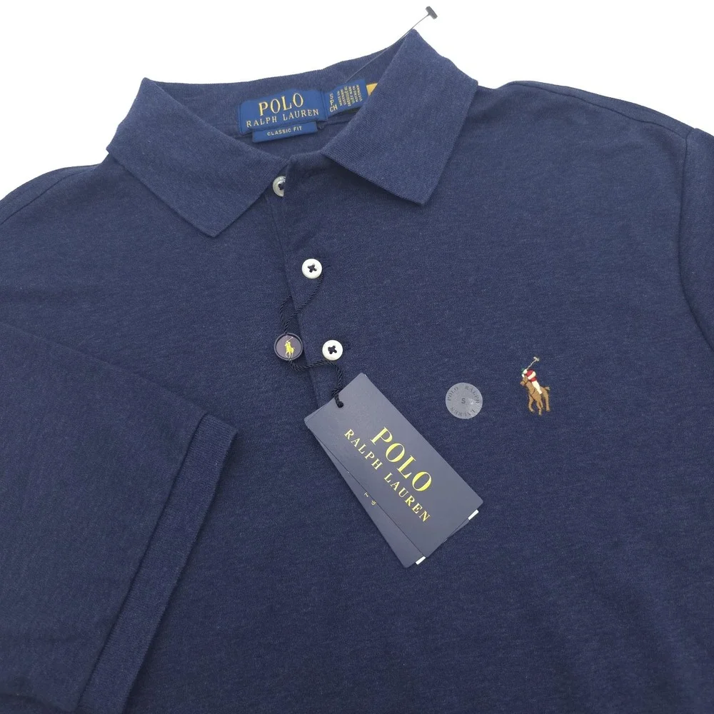 Polo Ralph Lauren Classic Fit Soft Touch Blue Polo Shirt Men's Size Small New